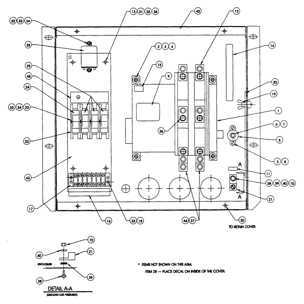 Transfer Switch Diagram and Parts List for 4069-0  Generac Generator