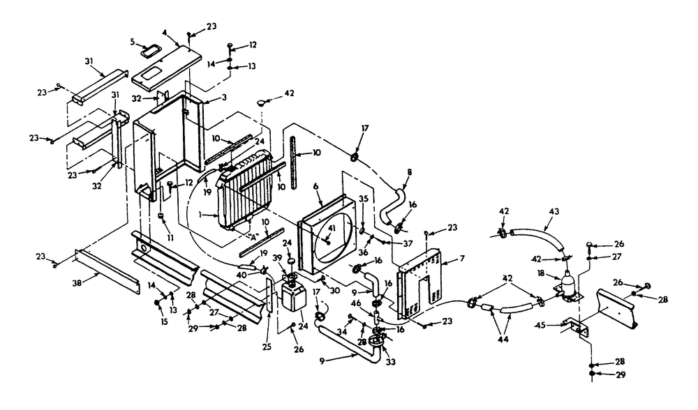 Radiator Diagram and Parts List for 9324-4  Generac Generator