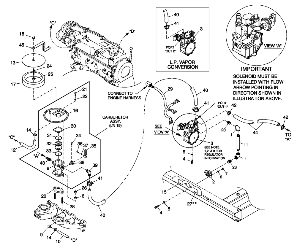 Fuel System Ng/Lpv 1.5l C1 Cpl Diagram and Parts List for 0052110 (4281087 - 4303052)(2005) Generac Generator