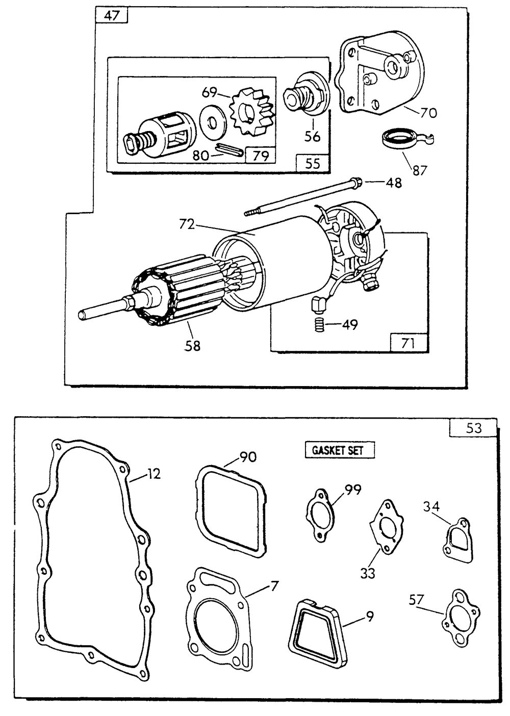 Gn-480 Engine (Part 2) Diagram and Parts List for 9600-3  Generac Generator