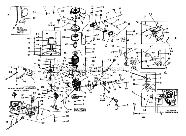 Generator Diagram and Parts List for AIR-COOLEDGEN  Generac Generator