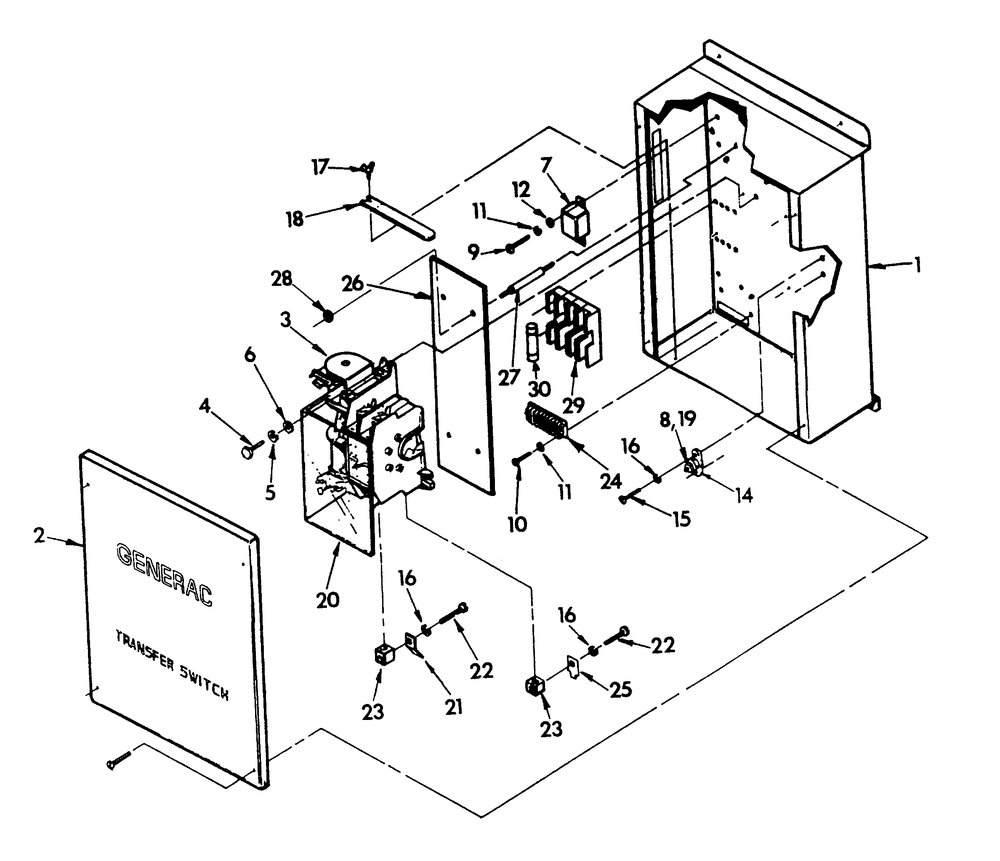 Transfer Switch Diagram and Parts List for 9067-8  Generac Generator