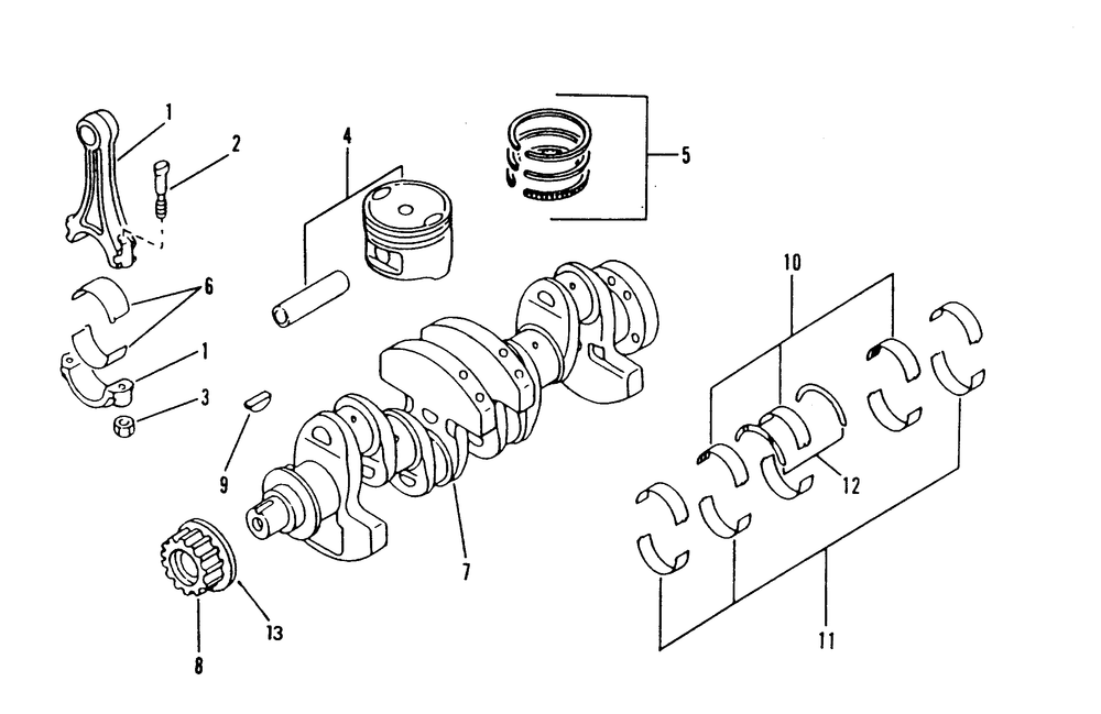 Pistons And Crankshaft Diagram and Parts List for 9382-0  Generac Generator