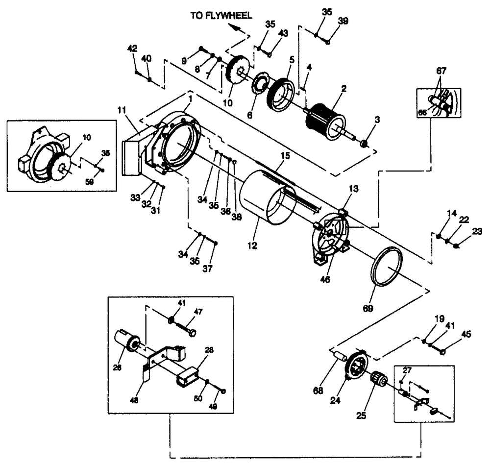 Generator Assembly Diagram and Parts List for 4059-0  Generac Generator