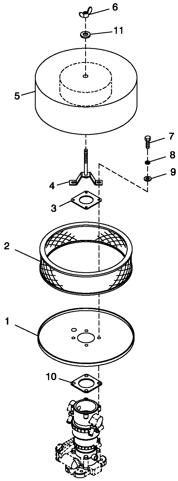 Air Cleaner 5.4l/6.8l Ford Diagram and Parts List for QT05554AVNNA (4495265 - 4709649)(2007) Generac Generator