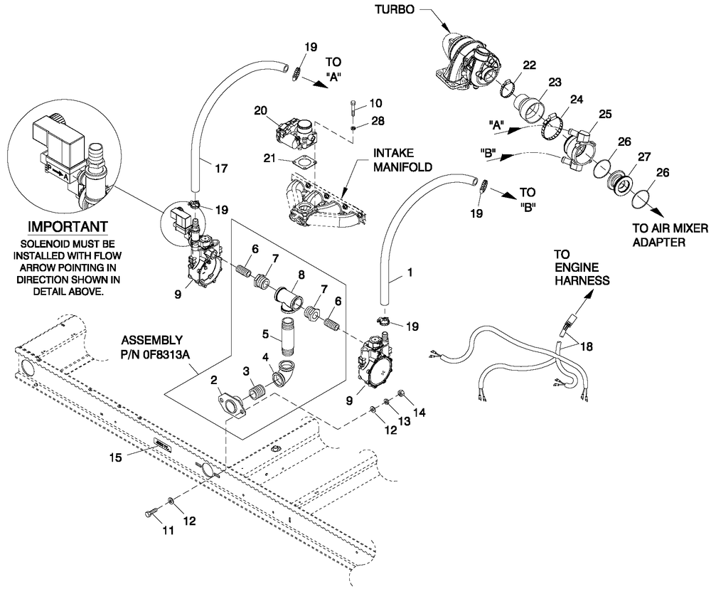 Fuel System 2.4l 60kw Diagram and Parts List for QT06024ANAX (5933492 - 7029215)(2012) Generac Generator