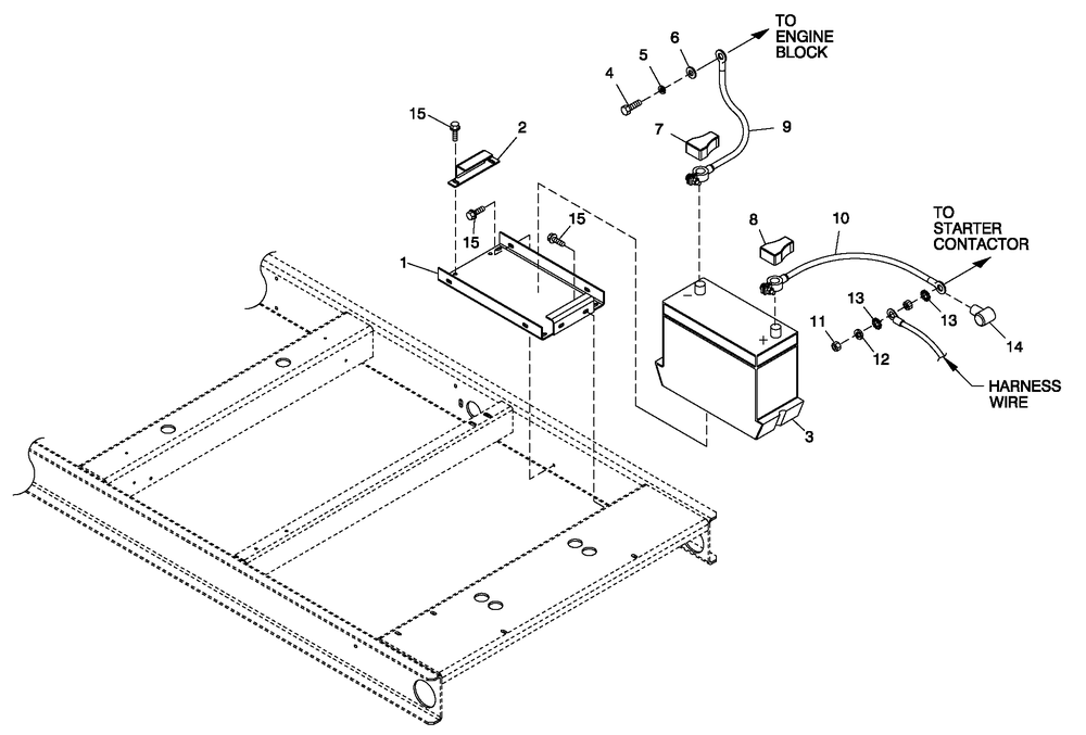 Battery Diagram and Parts List for 0052190 (4340373 - 4340512)(2006) Generac Generator
