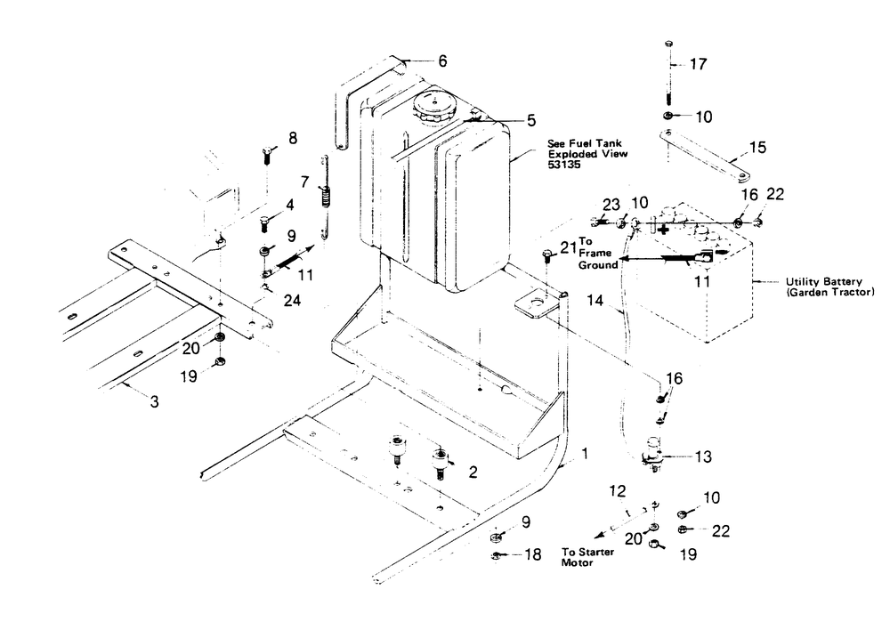 Mounting Base Diagram and Parts List for 1002-A  Generac Welder