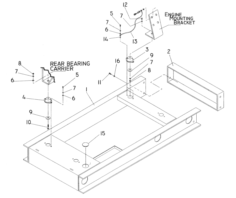 Mounting Base Diagram and Parts List for 0007570 (3035032)(2014) Generac Generator