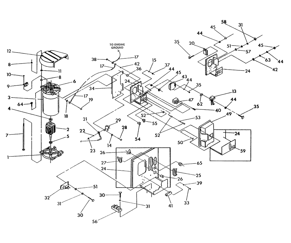 Alternator And Panel Diagram and Parts List for 0433-0  Generac Generator