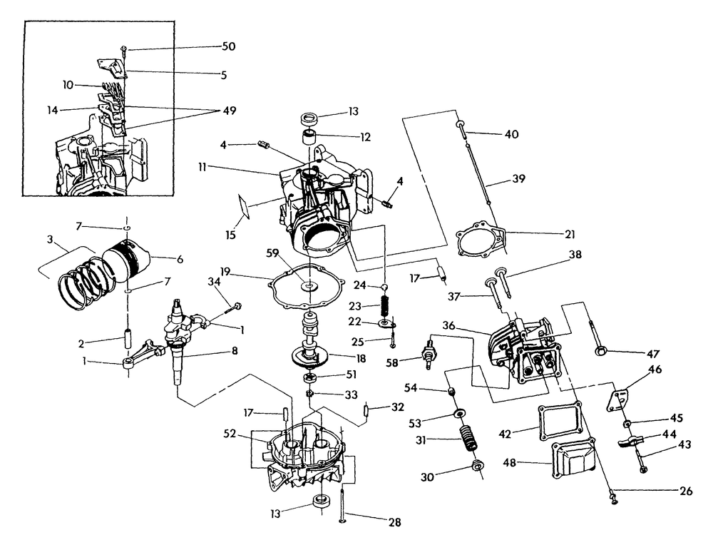 Long Block Diagram and Parts List for 0803-1  Generac Generator