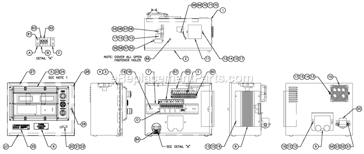 H-Panel 10a Battery Charger E-Gov 12v Diagram and Parts List for QT02524GNANA (7056379)(2012) Generac Generator