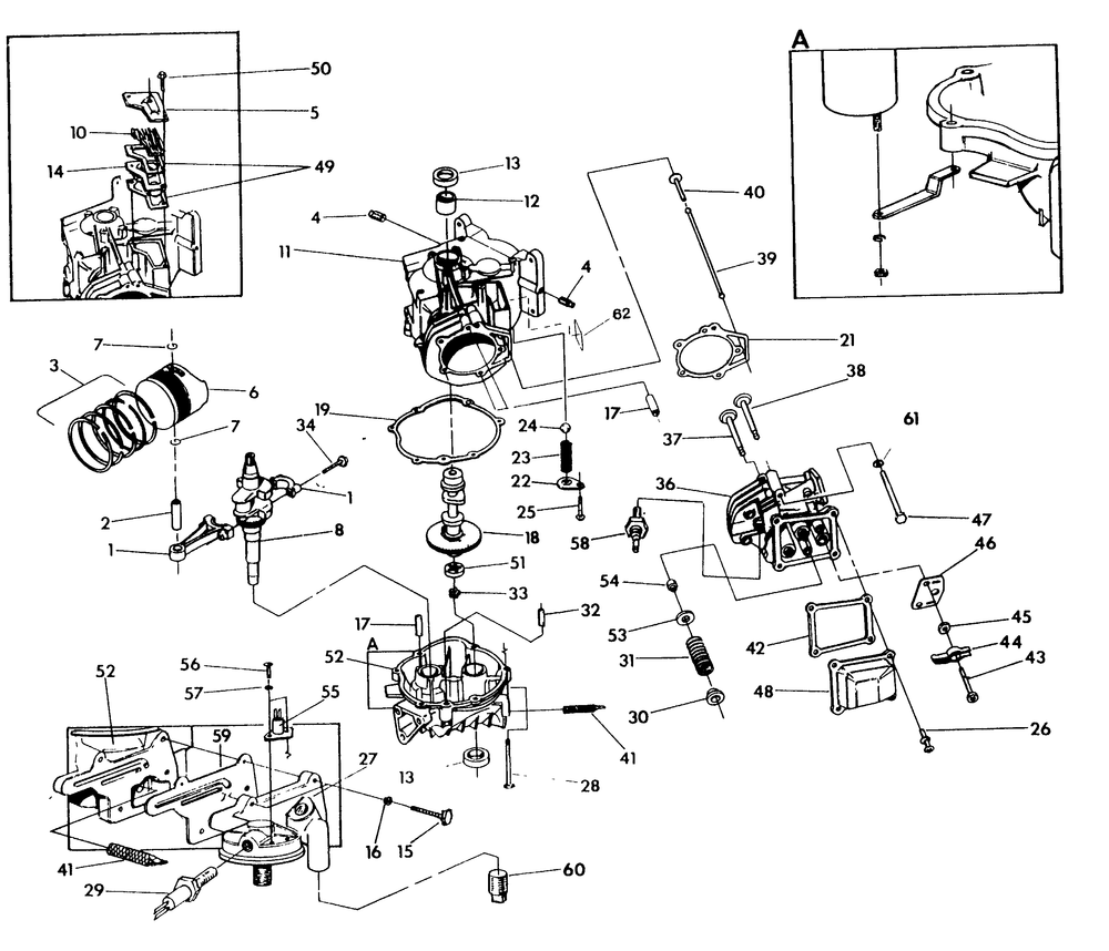 Long Block Diagram and Parts List for 9629-0  Generac Generator