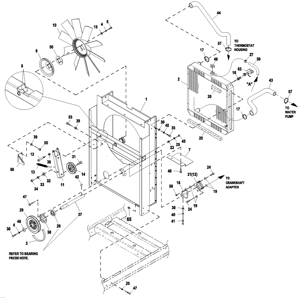Ev Cooling System 2.4l G2 Diagram and Parts List for HT03524KNAX (7181098)(2012) Generac Generator