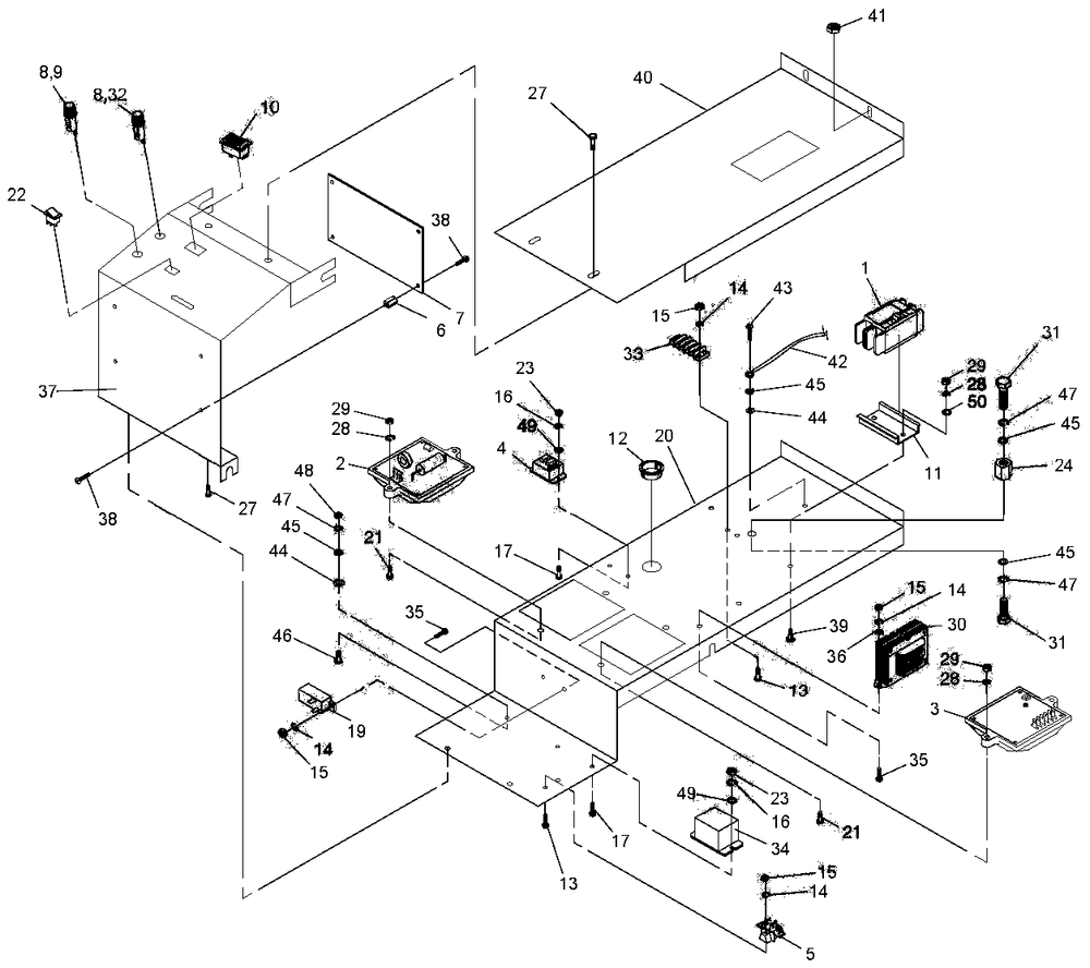 Control Panel Diagram and Parts List for 0046730 (367600 - 3786968)(2014) Generac Generator