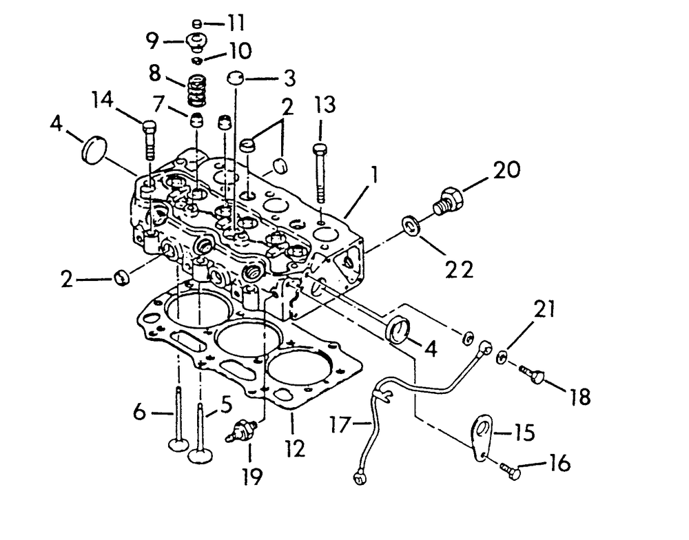Cylinder Head Diagram and Parts List for 9510-0  Generac Generator