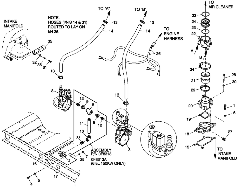 Fuel Lp Vapor C5 Cpl 6.8l Diagram and Parts List for QT08054ANNNA (4842570 - 4862749)(2007) Generac Generator