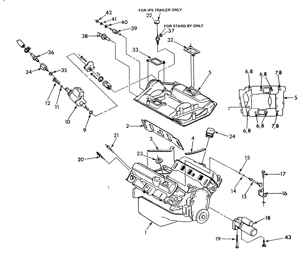 4.3 Liter Engine (Part 3) Diagram and Parts List for 9574-0  Generac Generator