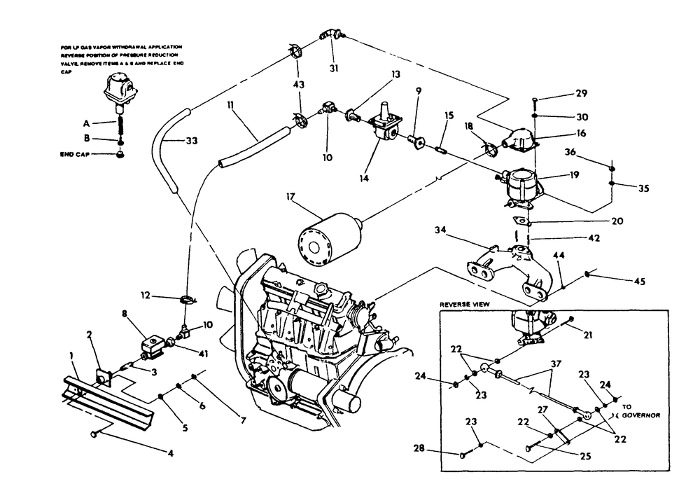 Vapor Withdrawal Fuel System Diagram and Parts List for 0752-1  Generac Generator