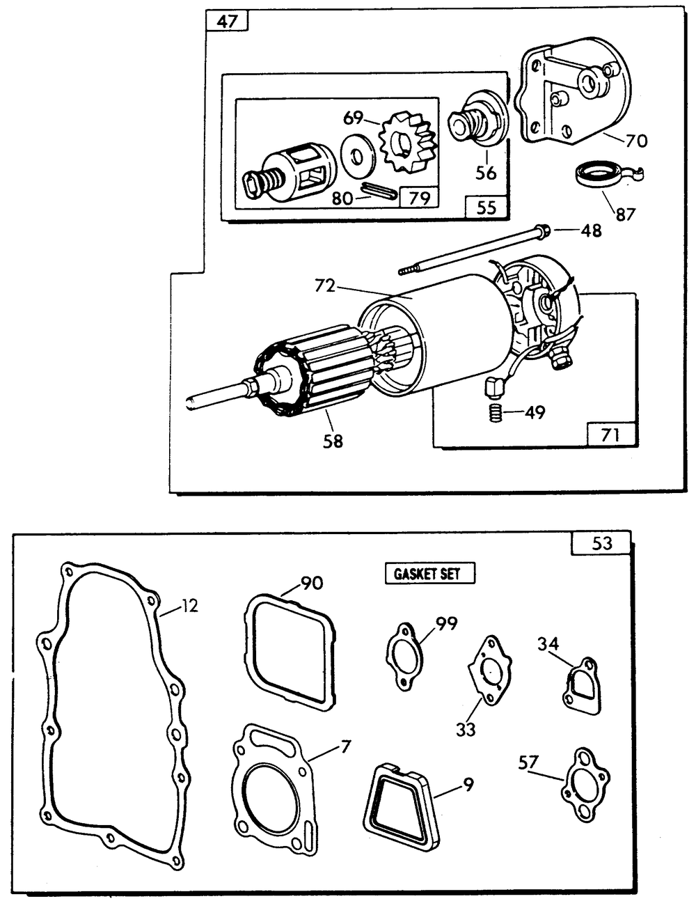 Engine Parts (Part 2) Diagram and Parts List for 9008-6  Generac Generator