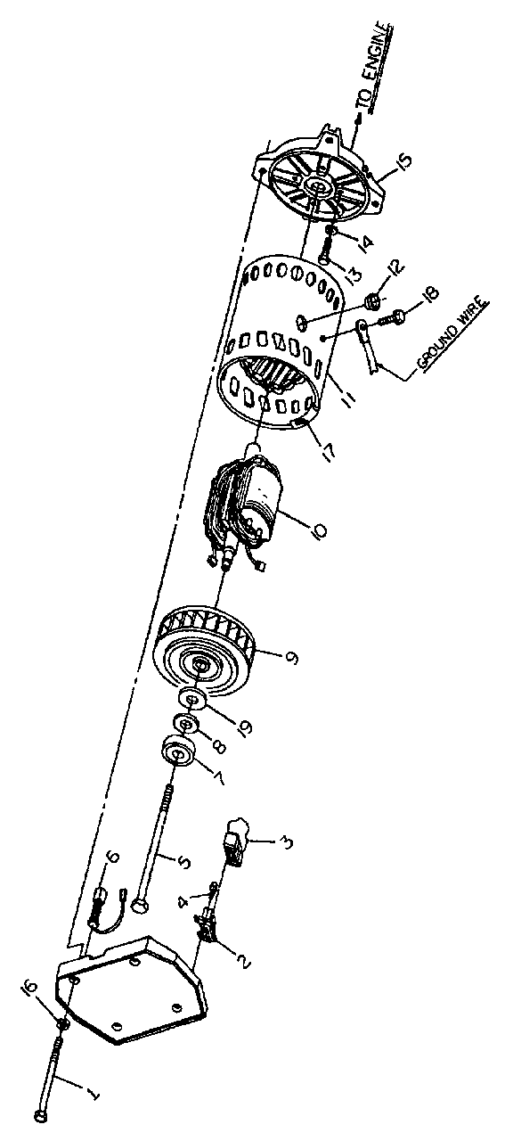 Generator Diagram and Parts List for G1410 (8749-0)(8749-0) Generac Generator