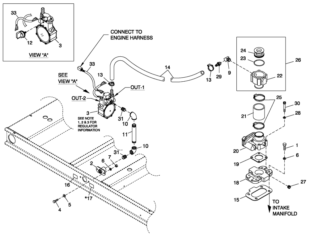 Ev Fuel System 3.9l C2 Diagram and Parts List for 0052260 (0005V08705)(2005) Generac Generator
