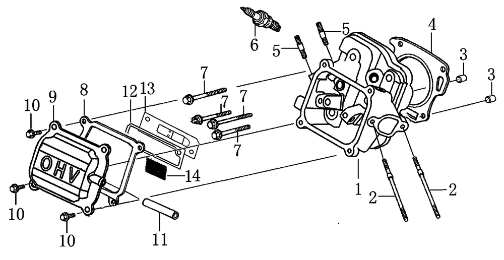 Cylinder Head 2 Diagram and Parts List for 0059911 (7363389 - 7363816)(2012) Generac Generator