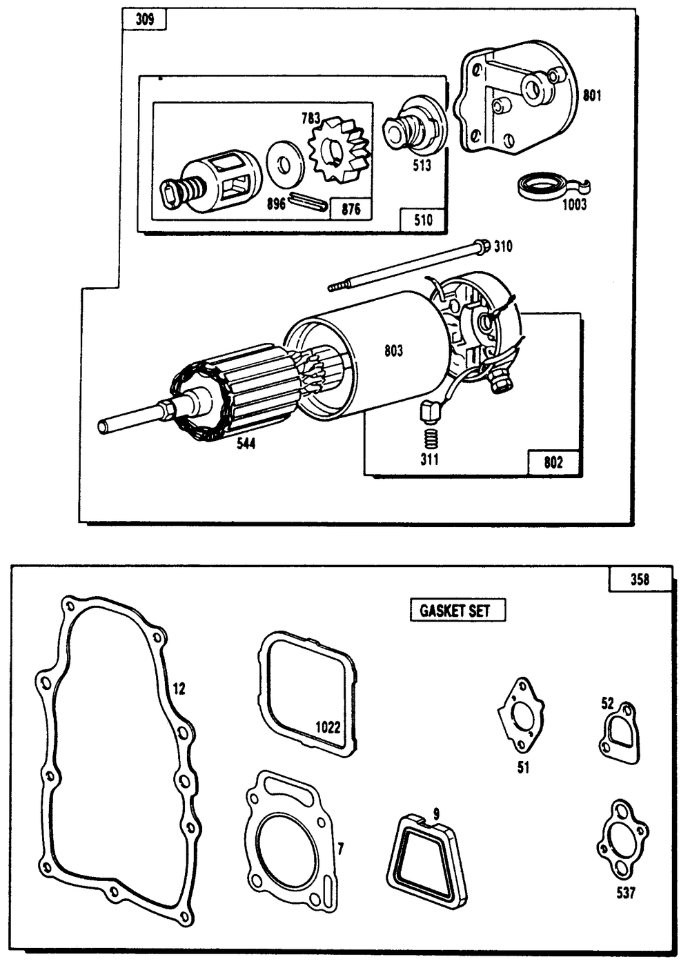 Engine Repair Parts (Part 2) Diagram and Parts List for 9119-1  Generac Generator