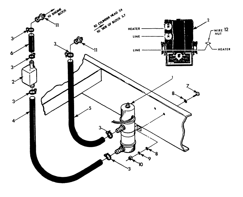 Engine Coolant Heater Diagram and Parts List for 9303-5  Generac Generator