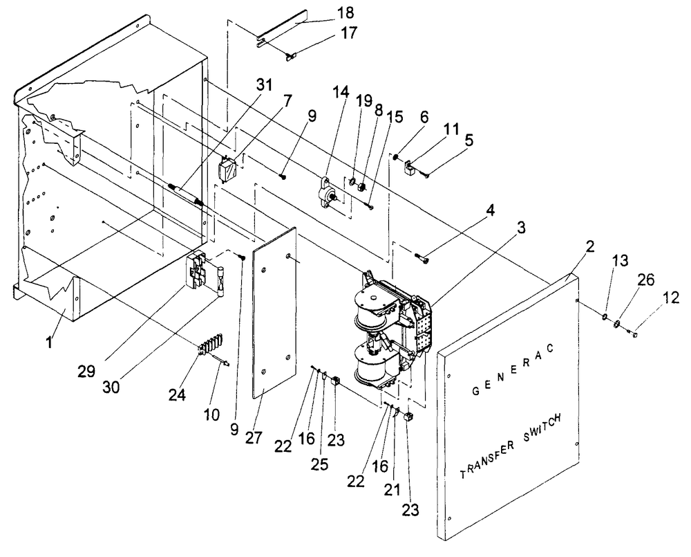 Transfer Switch Diagram and Parts List for 4079-0  Generac Generator
