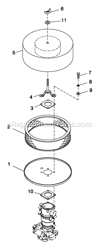 Air Cleaner 5.4l/6.8l Ford Diagram and Parts List for QT10068KNSY (5305008)(2009) Generac Generator