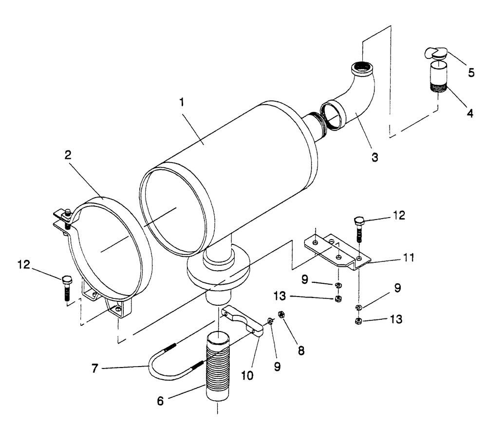 Muffler Diagram and Parts List for 0991-EPS  Generac Generator