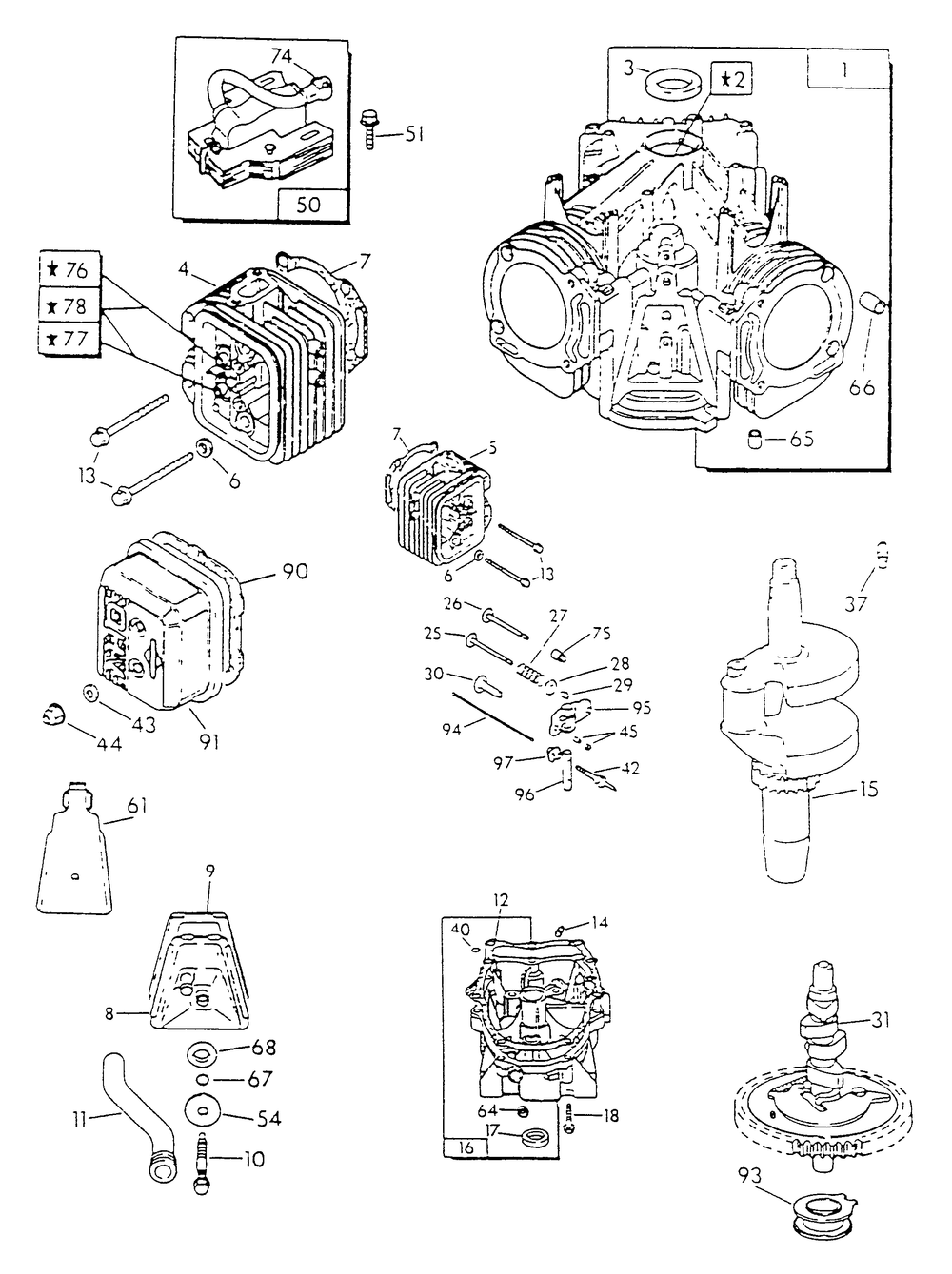 V-Twin Engine Part 3 Diagram and Parts List for 9309-0  Generac Generator