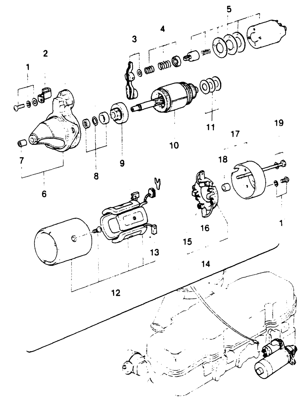 Starter Diagram and Parts List for 1014-A  Generac Welder