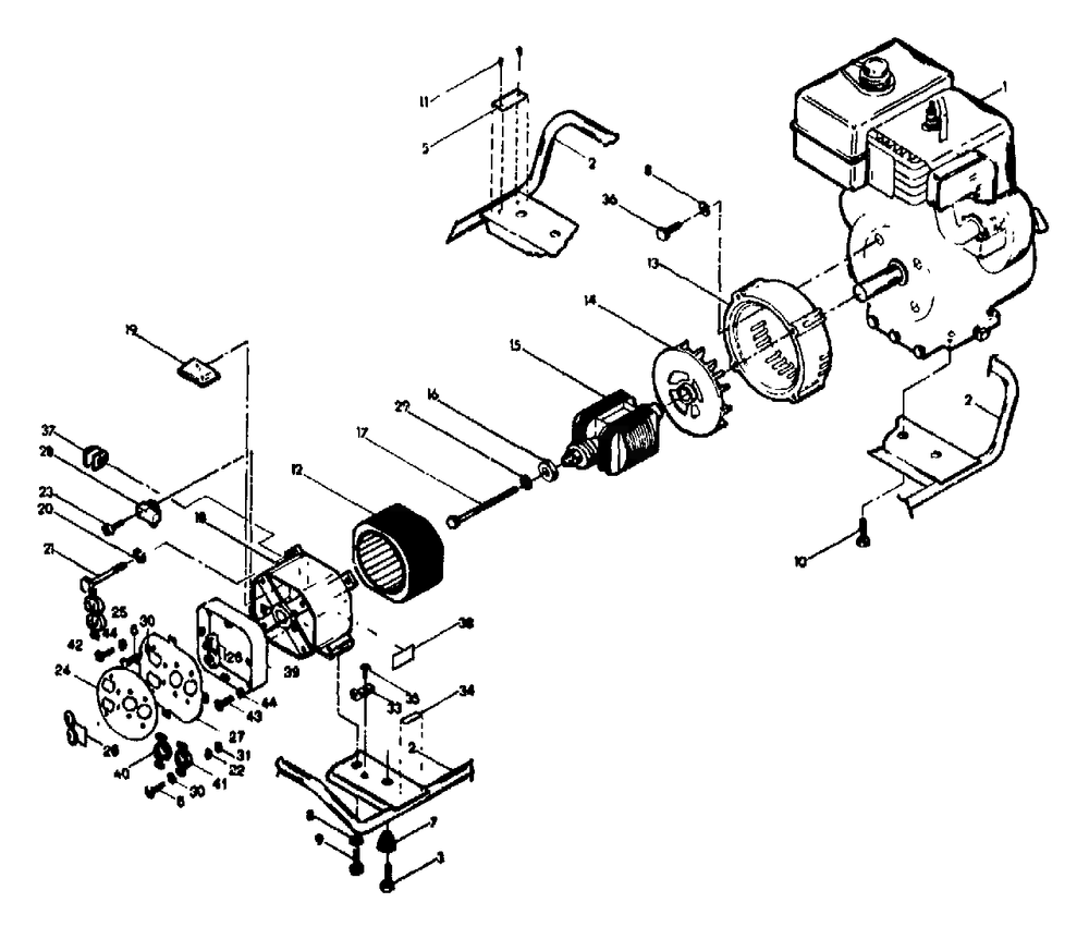 Generator Diagram and Parts List for S4002 (8973-1)(8973-1) Generac Generator