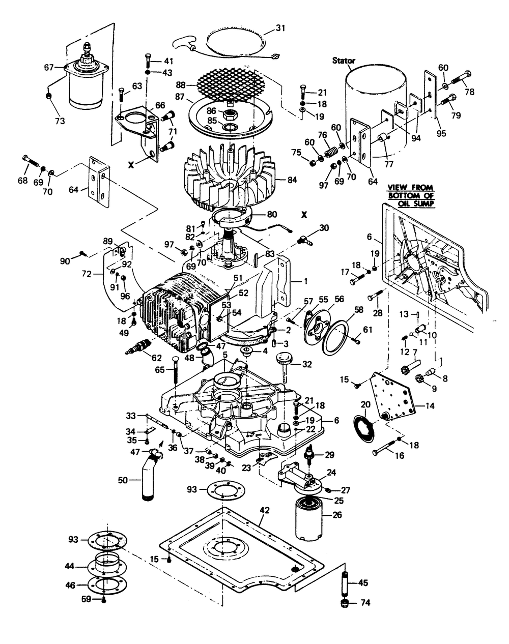 Engine Parts Diagram and Parts List for 6206-8  Generac Generator