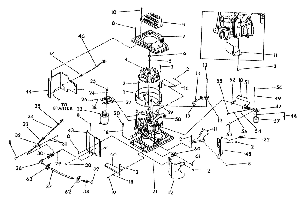 Engine Sheet Metal Diagram and Parts List for 9840-0  Generac Generator