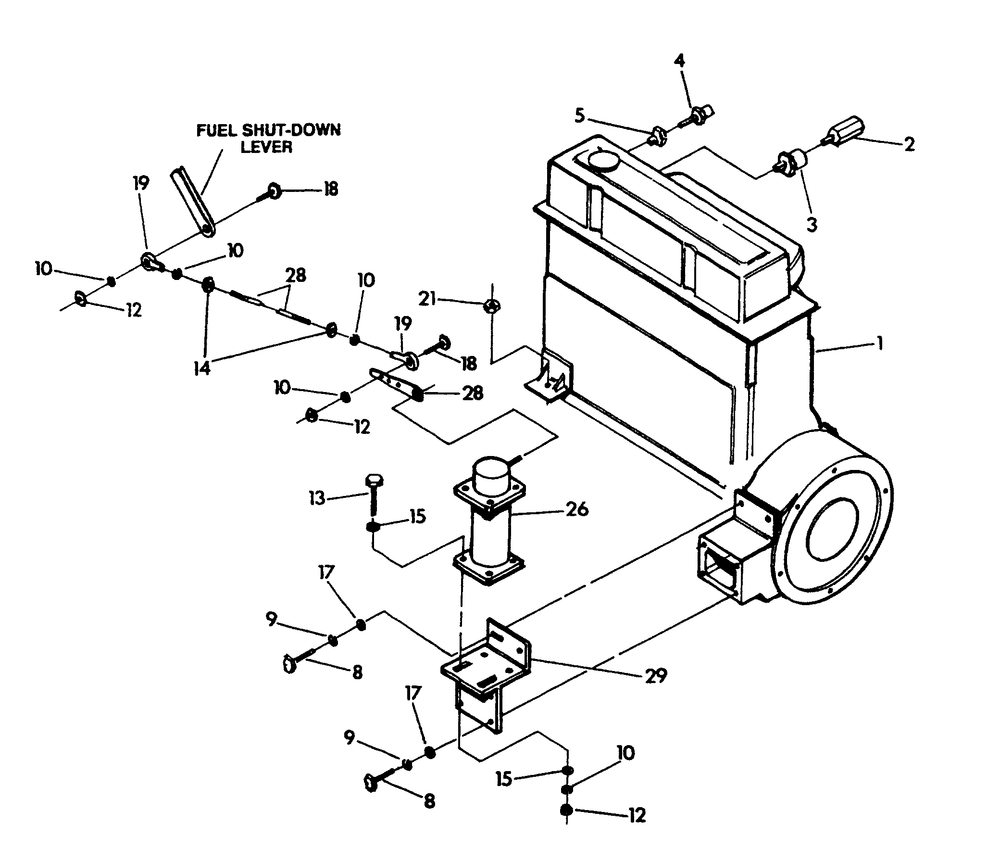 Engine Common Parts Diagram and Parts List for 9469-3  Generac Generator
