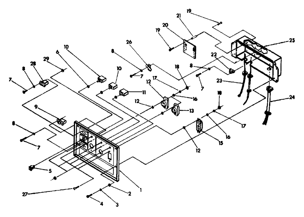 Control Panel Diagram and Parts List for MC6500 (9805-0)(9805-0) Generac Generator