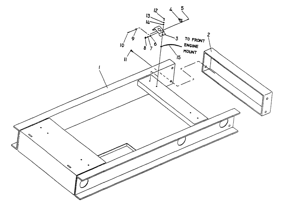 Mounting Base Diagram and Parts List for 0611-1  Generac Generator