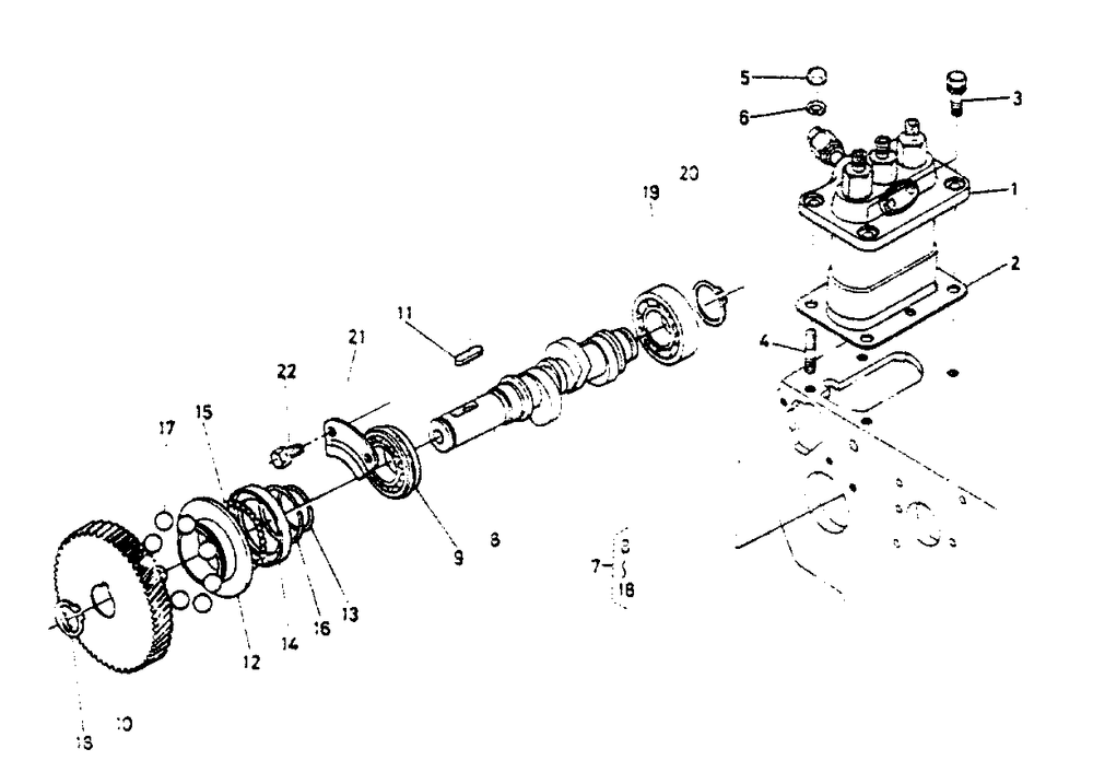 Fuel Camshaft Diagram and Parts List for 1008-D  Generac Welder