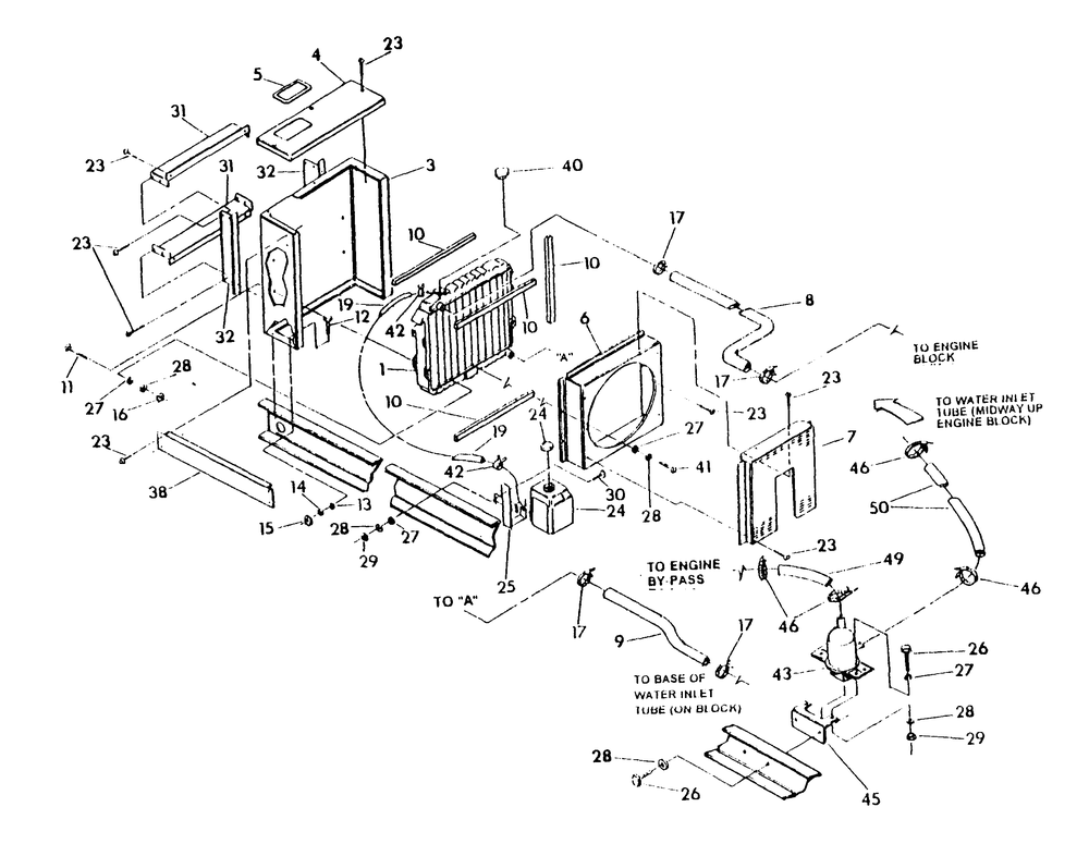 Radiator Diagram and Parts List for 0757-1  Generac Generator
