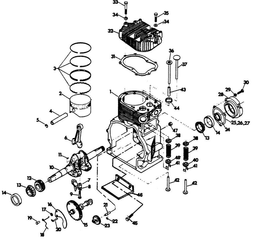 Engine Diagram and Parts List for 6207-5  Generac Generator