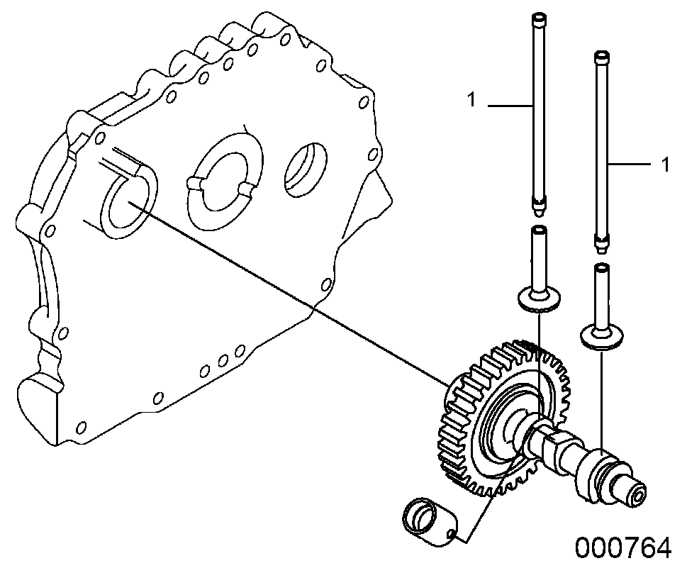 Camshaft Diagram and Parts List for 0068640 (9865295 - 9878373)(2015) Generac Generator