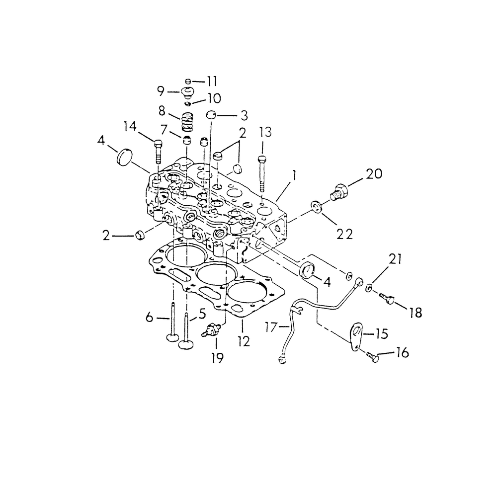 Cylinder Head Diagram and Parts List for 9318-0  Generac Generator