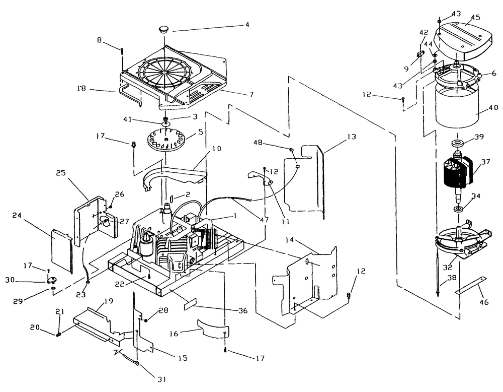Engine Alternator Diagram and Parts List for 0789-0  Generac Generator