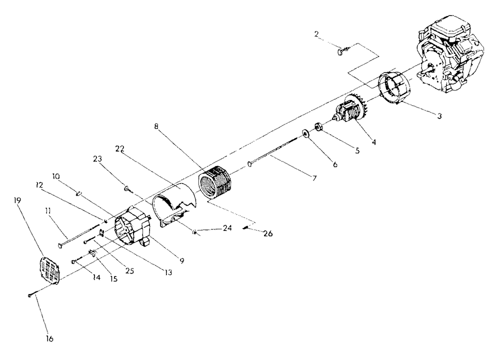 Generator Diagram and Parts List for 9886-0 (Rev 0)(1995-12) Generac Generator
