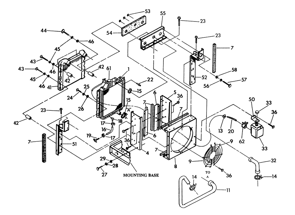 Radiator Diagram and Parts List for 9575-0  Generac Generator