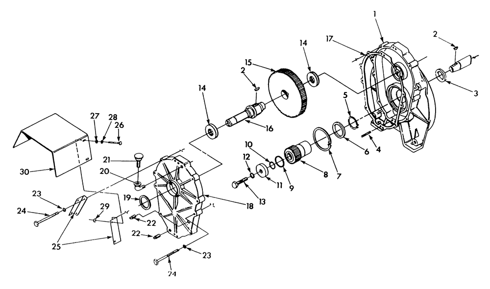 Gear Box Diagram and Parts List for 9564-2  Generac Generator