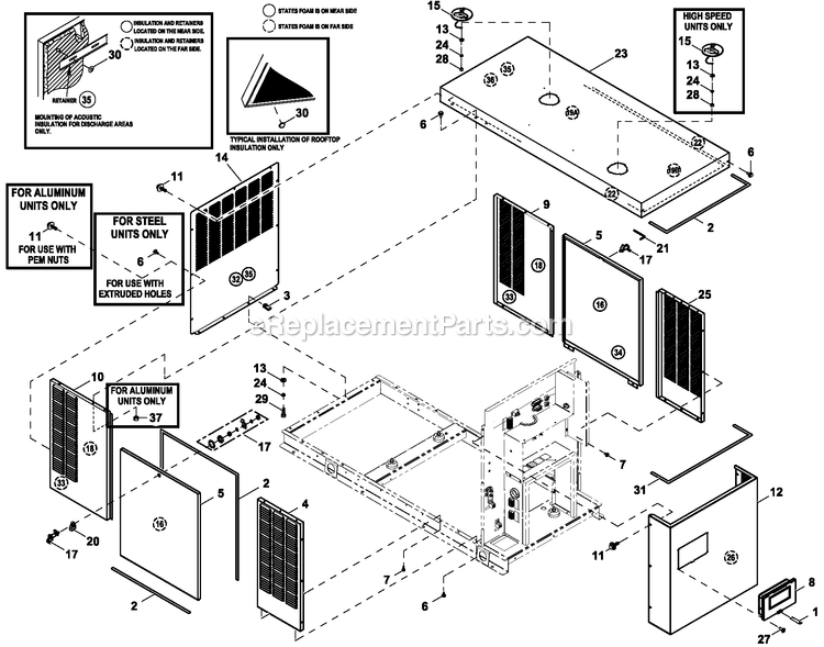 Ev Enclosure C2 Protector Gas Diagram and Parts List for RG03824KNAX (9610470)(2015) Generac Generator